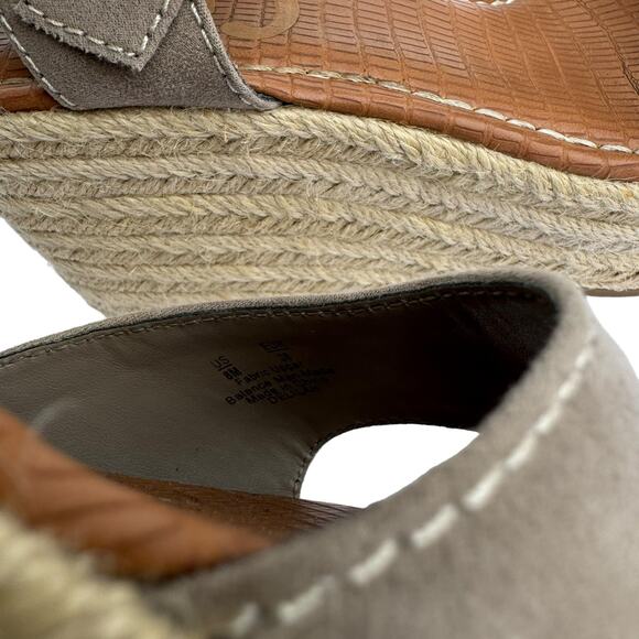 Circus by Sam Edelman Delilah Taupe Espadrille Wedge Sandals Open Toe, Size 8M - Picture 13 of 14